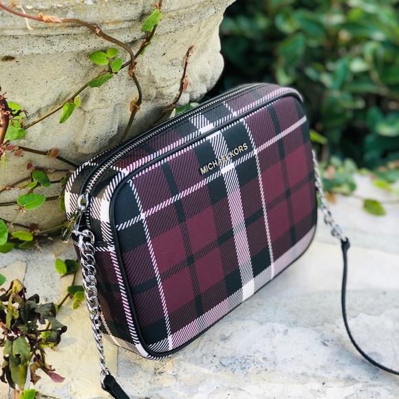 NWT Michael Kors jet set ew large plaid crossbody - Picture 2 of 6